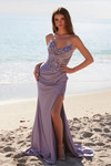 Nox Anabel E1527 Stretch Satin Sheer Boned Strapless Dress