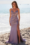 Nox Anabel E1527 Stretch Satin Sheer Boned Strapless Dress