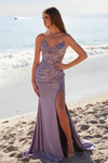 Nox Anabel E1527 Stretch Satin Sheer Boned Strapless Dress