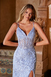 Nox Anabel C1612 Beaded Boned Waist Spaghetti Straps Dress