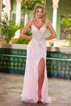 Nox Anabel C1612 Beaded Boned Waist Spaghetti Straps Dress