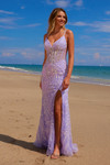 Nox Anabel C1612 Beaded Boned Waist Spaghetti Straps Dress