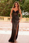 Nox Anabel F1569 Fully Beaded V-neckline Strapless Prom Gown