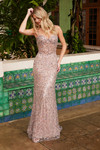 Nox Anabel C1609 Beaded Tulle Sweetheart Neckline Prom Gown