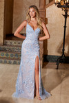 Nox Anabel C1624 Embroidered Tulle V-neck Sleeveless Dress