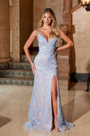 Nox Anabel C1624 Embroidered Tulle V-neck Sleeveless Dress