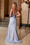 Nox Anabel C1624 Embroidered Tulle V-neck Sleeveless Dress
