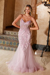 Nox Anabel Q1541 Tulle Sequin Sweetheart Neck Trumpet Dress