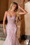 Nox Anabel Q1541 Tulle Sequin Sweetheart Neck Trumpet Dress