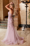 Nox Anabel Q1541 Tulle Sequin Sweetheart Neck Trumpet Dress