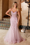 Nox Anabel Q1541 Tulle Sequin Sweetheart Neck Trumpet Dress