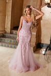 Nox Anabel Q1541 Tulle Sequin Sweetheart Neck Trumpet Dress
