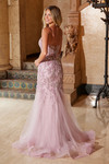 Nox Anabel Q1541 Tulle Sequin Sweetheart Neck Trumpet Dress
