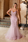 Nox Anabel Q1541 Tulle Sequin Sweetheart Neck Trumpet Dress