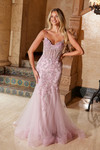 Nox Anabel Q1541 Tulle Sequin Sweetheart Neck Trumpet Dress