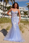Nox Anabel Q1541 Tulle Sequin Sweetheart Neck Trumpet Dress