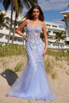 Nox Anabel Q1541 Tulle Sequin Sweetheart Neck Trumpet Dress
