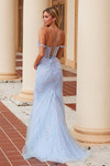 Nox Anabel D1578 Tulle Sequin Embroidery Plunged Neck Dress