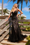 Nox Anabel C1606 Tulle Sequins Spaghetti Straps Prom Gown
