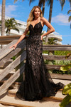 Nox Anabel C1606 Tulle Sequins Spaghetti Straps Prom Gown