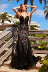 Nox Anabel C1606 Tulle Sequins Spaghetti Straps Prom Gown