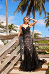 Nox Anabel C1606 Tulle Sequins Spaghetti Straps Prom Gown