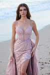 Nox Anabel Y1544 Sequin Embellished Sweetheart Neck Dress