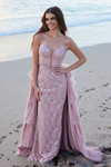 Nox Anabel Y1544 Sequin Embellished Sweetheart Neck Dress
