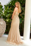 Nox Anabel R1715 Beaded Embellished V-Neck Fitted Dress