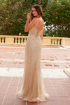 Nox Anabel A1586 Beaded Tulle Sheer Boned Waistline Dress