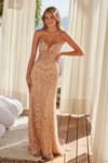 Nox Anabel R1695 Sequin Sweetheart Neck Strapless Prom Dress