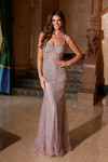Nox Anabel A1582 Beaded Tulle Scoop Neck Sleeveless Dress