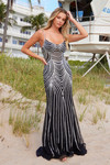 Nox Anabel A1582 Beaded Tulle Scoop Neck Sleeveless Dress