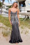 Nox Anabel A1582 Beaded Tulle Scoop Neck Sleeveless Dress