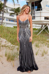 Nox Anabel A1582 Beaded Tulle Scoop Neck Sleeveless Dress