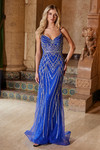 Nox Anabel C1607 Sequin Tulle Beaded Spaghetti Straps Dress