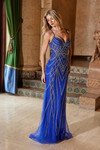 Nox Anabel C1607 Sequin Tulle Beaded Spaghetti Straps Dress