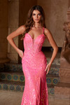 Nox Anabel A1583 Fully Sequin Tulle V-neck Sleeveless Gown