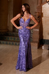Nox Anabel A1583 Fully Sequin Tulle V-neck Sleeveless Gown
