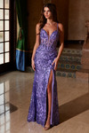 Nox Anabel A1583 Fully Sequin Tulle V-neck Sleeveless Gown