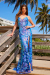 Nox Anabel D1574 Tulle Sheer Stretch Sequin Fitted Dress