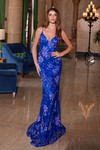 Nox Anabel A1587 Sequined Tulle V-Neck Sleeveless Prom Dress