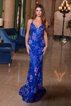Nox Anabel A1587 Sequined Tulle V-Neck Sleeveless Prom Dress