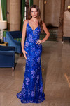 Nox Anabel A1587 Sequined Tulle V-Neck Sleeveless Prom Dress