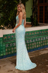 Nox Anabel G1656 Sequin Sheer Boned Plunging V-neck Dress