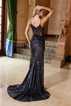 Nox Anabel G1655 Sequin Sheer Boned Plunging V-neck Dress