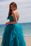 Nox Anabel A1591 Layered Glitter Tulle Strapless Prom Dress