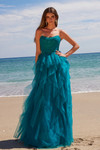 Nox Anabel A1591 Layered Glitter Tulle Strapless Prom Dress