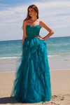 Nox Anabel A1591 Layered Glitter Tulle Strapless Prom Dress