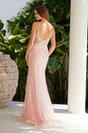 Nox Anabel Q1542 Sequin Tulle V-neck Spaghetti Straps Dress